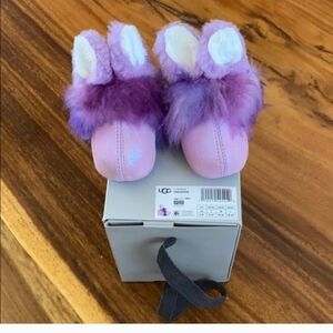 New Ugg Paz I Purple Fuzzy Bunny Bootie Ugg Size 02/03 6-12 months